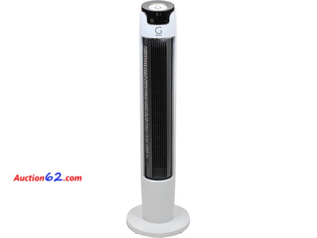 Lot 44-1146j - $84 Retail price - Genesis Powerful 43 Inch Oscillating Tower Fan with Max Air Quiet Technology and Remote, White (G5TOWERFAN) Appears New, ...