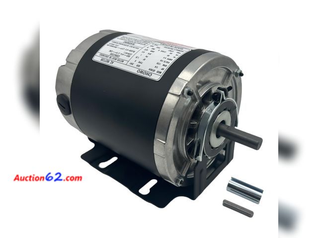 Lot 44-1141o - $112.99 Retail price - CHIOWO GF2024 Electric Fan Motor 1/4 hp, 1725 RPM, 115 Volts, 60Hz, 48 Frame, ODP, Ball Bearing Belt Drive, Replaceme...