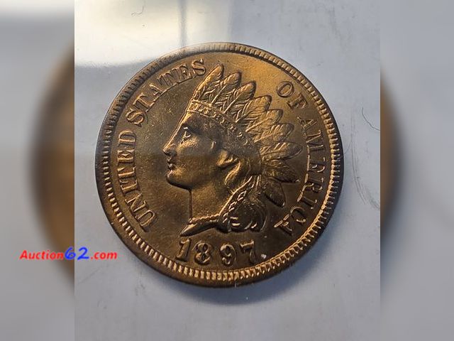 Lot 44-8384u - REALLY PRETTY 1897 INDIAN CENT. MINTED IN PHILADELPHIA.-NT