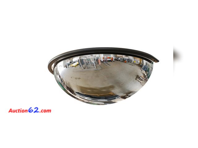 Lot 44-165 - 2 Pcs 18" Acrylic Half Dome Convex Traffic Safety Mirror – 180 Degree Driveway &amp; Warehouse Blind Spot Security Mirror for Retail Stores,...