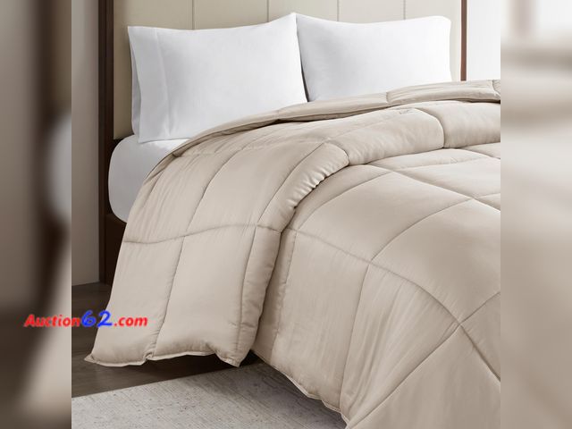 Lot 44-2577w - Madison Park Cotton Comforter, 300 Thread Count Cotton Comforter, Box Quilting, Soft, Breathable, Lightweight All Seasons Down Alternative B...