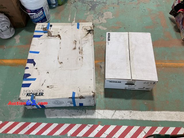 Lot 44-1517b - Lot of (1) medicine cabinet with mirror, (1) sink 2. E-Commerce Return, A basic inspection has been given to this item. Sold AS-IS. 4. See A...