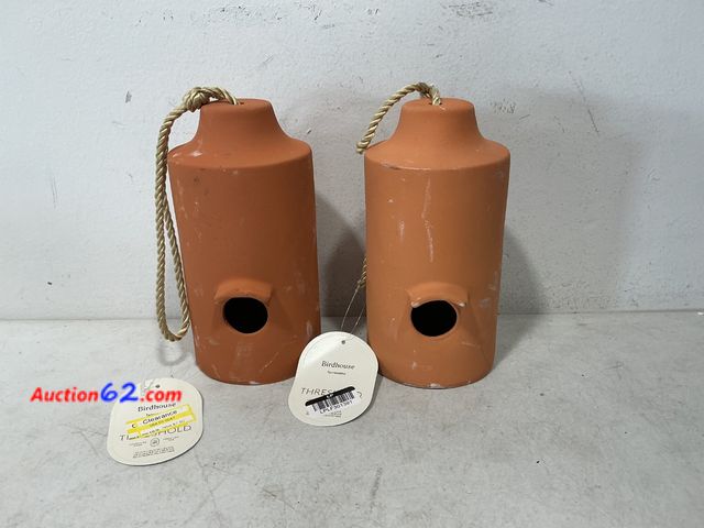 Lot 44-767 - Threshold Terracotta Birdhouse with Rope - Set of 2 See All Photo's Not Tested E-Commerce Return, A basic inspection has been given to this ...