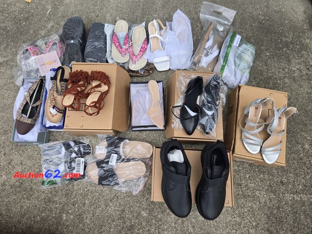 Lot 44-6987p - Lot of Men's and Women's Shoes, Heels, Sandals Various Sizes Appears New, A basic inspection has been given to this item. Sold AS-IS.