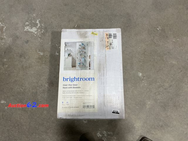 Lot 44-1652w - Over the Door Storage Rack with Mesh Baskets - Brightroom™: Metal Frame, Powder-Coated, Universal Storage, White See All Photo's Not Tested ...