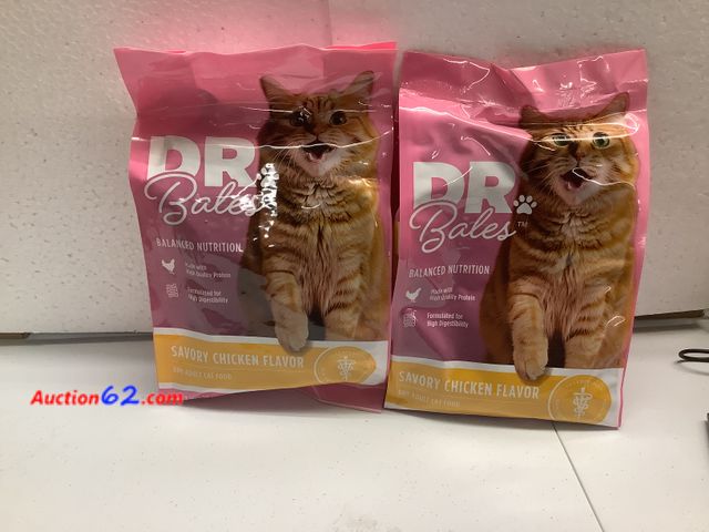 Lot 44-6038f - Two 14oz bags of Dr. Bales Savory Chicken Flavor Dry Adult Cat Food, Appears New, A basic inspection has been given to this item. Sold AS-IS...