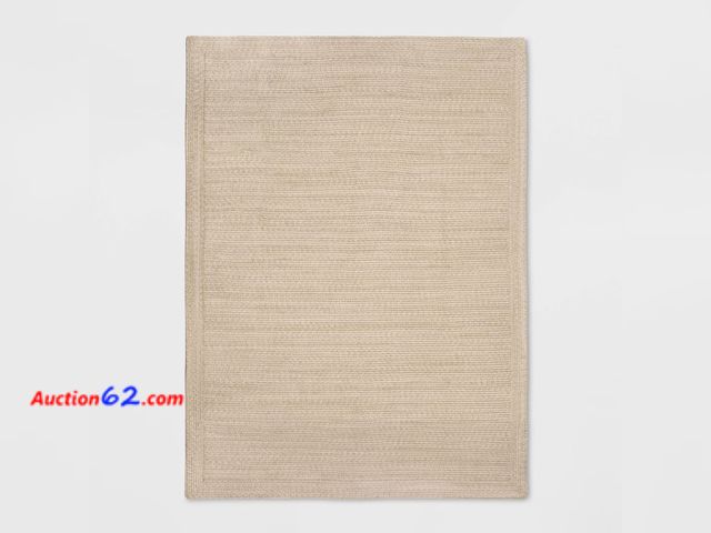 Lot 44-213p - Retail of $90- 5’ X 7’ Natural Woven Rectangular Braided Outdoor Rug Heathered Cream - Threshold™- New, Has Been Inspected  Appears New, A b...