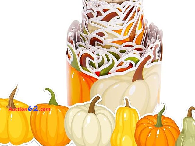 Lot 44-9151j - Lot of (15) Lucleag 36 Ft (each) Autumn Pumpkin Bulletin Board Border Roll Appears New, A basic inspection has been given to this item. Sold...