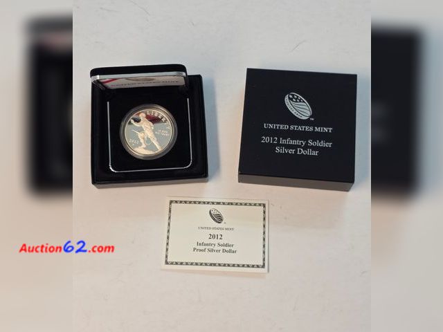 Lot 44-4027i - 2012 INFANTRY SOLDIER PROOF SILVER DOLLAR!  COMES IN ORIGINAL U.S. MINT PACKAGING. - NT
