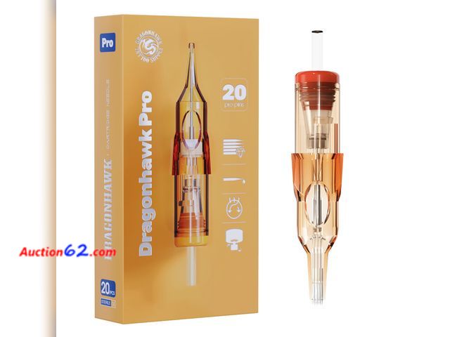 Lot 44-9265 - Dragonhawk Pro 1213RM Tattoo Cartridge Needles, 20PCS Round Magnum Needles, 304L Stainless Steel, Full Membrane Needle Cartridges for Smooth...