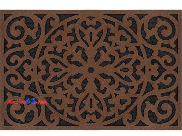 Lot 44-220x - Medallion Brown 24 in. X 36 in. Non-Slip Indoor Outdoor Door Mat - The Brown Metropolis 24 in. x 36 in. Recycled Rubber Door Mat features a ...