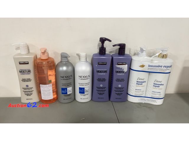 Lot 44-1723j - Kirkland, Nexxus, Dove, Kristin Ess Shampoo &amp; Conditioner Lot Not Tested See All Photo's E-Commerce Return, A basic inspection has been ...