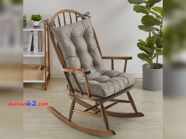 Lot 44-2615m - Sweet Home Collection Rocking Chair Cushion Premium Pads Non Skid Slip Backed Set of Upper and Lower with Ties(Pack of 1) Not Tested See All...