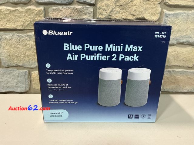 Lot 44-1507b - $164 Retail price - Blueair Blue Pure Mini Max Air Purifier  2 Pack See All Photo's Not Tested E-Commerce Return, A basic inspection has bee...