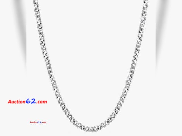 Lot 44-6911g - Kindoo Stainless Steel Cuban Link Chain for Men with Gift Box (18 inches, 7mm width-Silver)