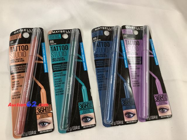 Lot 44-7585p - Lot of 4 Maybelline tattoo, studio, eyeliner, pens, four different colors.NEW. See All Photo's Not Tested Never opened, Factory Sealed