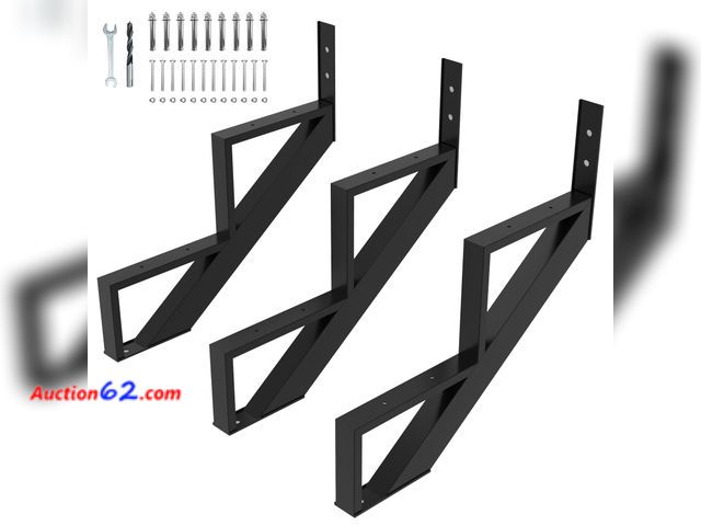 Lot 44-2544e - Toriexon Steel Stair Step Riser-2 Pack, 2 Step Stair Stringers for Deck, Sturdy Steel Stair Stringer for Outdoor Steps and Stairs Appears Ne...