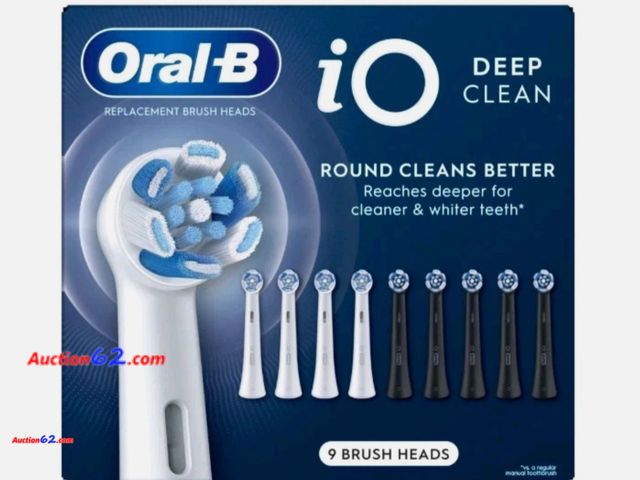 Lot 44-143b - Oral-B iO Deep Clean Replacement Toothbrush Head, 9-count- (1) Open E-Commerce Return, A basic inspection has been given to this item. Sold ...
