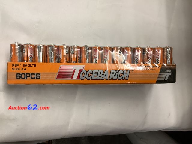 Lot 44-6009w - Toceba Rich Size AA Batteries, Extra Heavy Duty. 60PCS.New. See All Photo's Not Tested Never opened, Factory Sealed