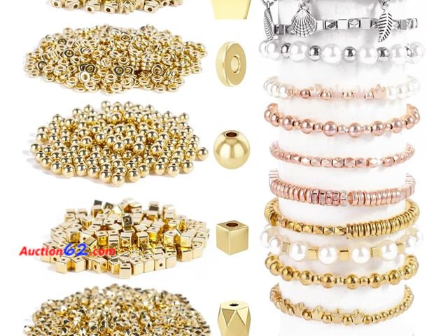 Lot 44-6574x - sjavocado 2000pcs 6mm Flat Round Spacer Beads Disc Loose Beads Rondelle Spacer Beads for Bracelet Necklace Jewelry DIY Crafts Making((Golden...