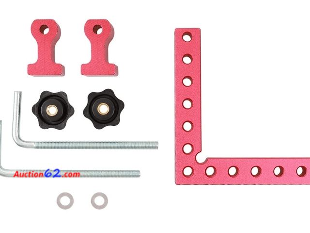Lot 44-6574r - Right Angle Clamps, Maerskye 90 Degree Positioning Squares, Fixing Clamp, 5.5" x 5.5" Aluminum Alloy Woodworking Carpenter Tool for for Pict...