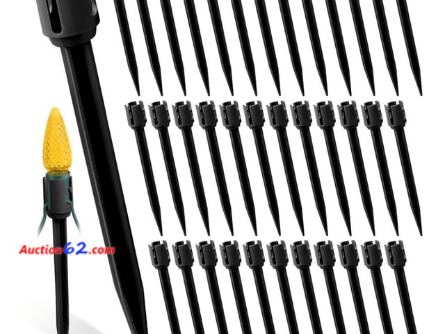Lot 44-6926p - Memorywuu 50pcs Christmas Light Stakes 7.5 Inch Christmas Yard Stakes for Outside Plastic Holiday Light Stakes Ground Stakes for C7 C9 Xmas ...