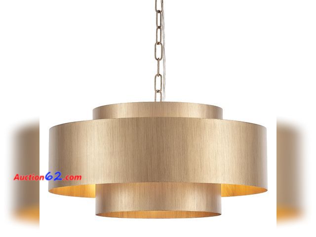 Lot 44-1877 - $169.99 Retail price - ELYCCUPA 20” Brushed Brass Modern Chandelier Classic 3 Round Metal Pendant Light Contemporary Adjustable Industrial P...