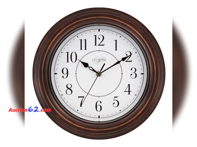 Lot 44-186b - La Crosse Technology 404-2630W 12 Inch Evelyn Quartz Wall Clock with Silent Movement - 1. Appears New, A basic inspection has been given to ...