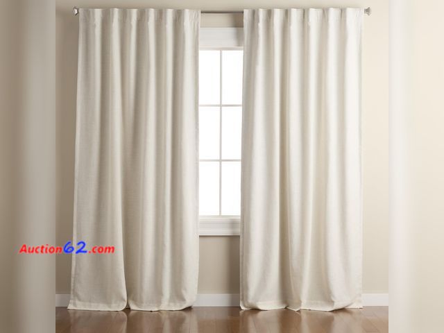 Lot 44-521j - $89.65 Retail price - Town &amp; Country Luxe Davos Solid Linen Texture Indoor Curtains, 100% Blackout with Energy Efficient Lining, Back Ta...