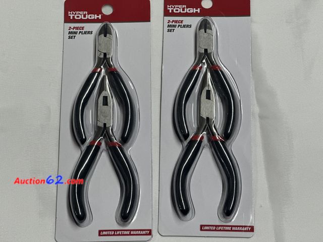 Lot 44-6136w - 4 sets of HYPER TOUGH 2 pc mini pliers sets. New. $5.97 per set Walmart. Opened for photos. See All Photo's Not Tested Never opened, Factory...