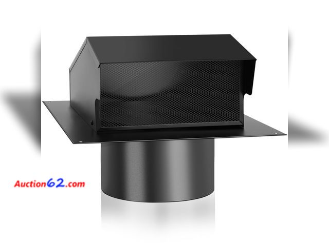 Lot 44-1619w - 10 Inch Roof Vent Cap with Wind Damper and Mesh to Provide Flow of Fresh Air and Keep Critters Out,10 Inch Roof Exhaust Vent, Black Not Test...