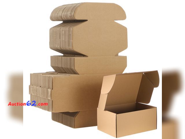 Lot 44-1987 - Qilery 200 Pcs Shipping Boxes Cardboard Gift Corrugated Cardboard Brown Boxes Mailer Packaging for Mailing Small Business Present (4 x 4 x 2...