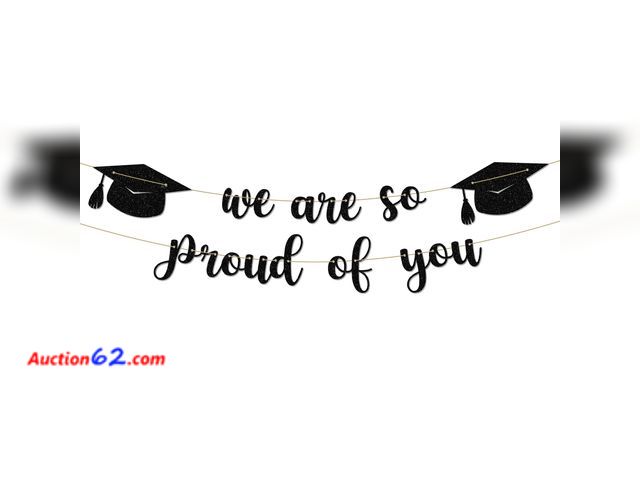 Lot 44-971m - Lot of 3 - Milianquill Graduation Party Decorations - 9 ft Pre-Strung We Are So Proud of You Banner, Graduation Party Decorations &amp; Deco...