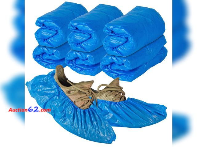 Lot 44-927e - 30 Pcs Shoe Covers Disposable Non Slip, 15 Pairs Plastic Shoes Protectors, Thick Boot Cover, Stretchable, One Size Fit Most, Protect Your Sh...