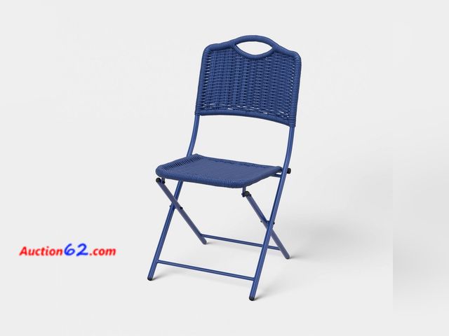 Lot 44-196 - $80 Retail price - Monochromatic Rope Folding Chair Navy Blue - Threshold™ See All Photo's Appears New, A basic inspection has been given to...