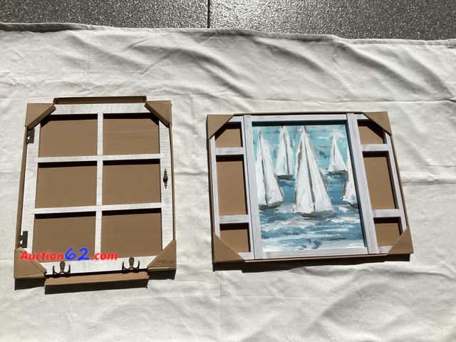 Lot 44-7860P - Lot of (2) window pane wall art.  Appears New, A basic inspection has been given to this item. Sold AS-IS. See All Photo's