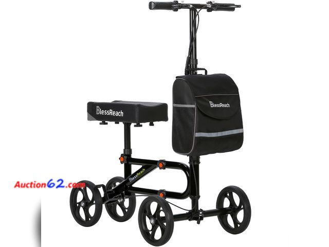 Lot 44-1872 - $109.99 Retail price - BlessReach Economy Knee Scooter Steerable Knee Walker for Foot Injuries Compact Crutch Alternative with Dual Braking ...