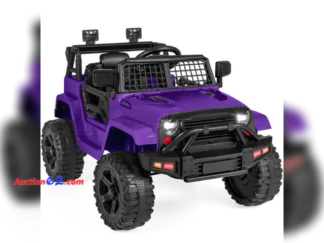 Lot 44-3054t - Purple - 12V Kids Ride-On Truck Car w/ Parent Remote Control, Spring Suspension - BCP Products SKY6744 - See Pictures - Retail $328.99 E-Com...