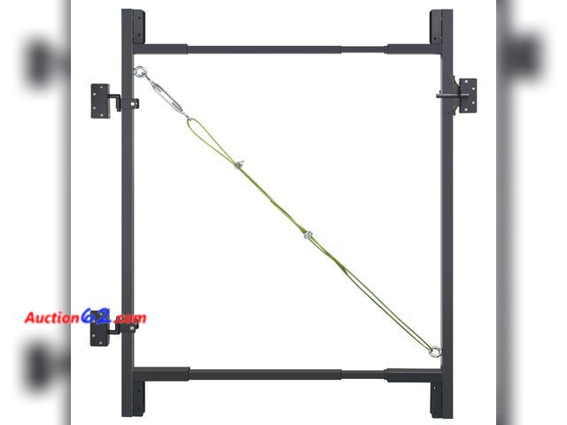 Lot 44-148 - $81.59 Retail price - Heavy Duty Fence Gate Kit 36"-72" Adjustable DIY Wood Gate Building Kit, Fits 1"x4" &amp; 2"x4" Wood for 4-5 ft Gates ...