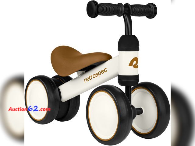 Lot 44-1752j - Retrospec Cricket Baby Walker Balance Bike with 4 Wheels for Ages 12-24 Months - Baby Toys &amp; Toddler Toys for 1 Year Olds - Ride On Bicy...