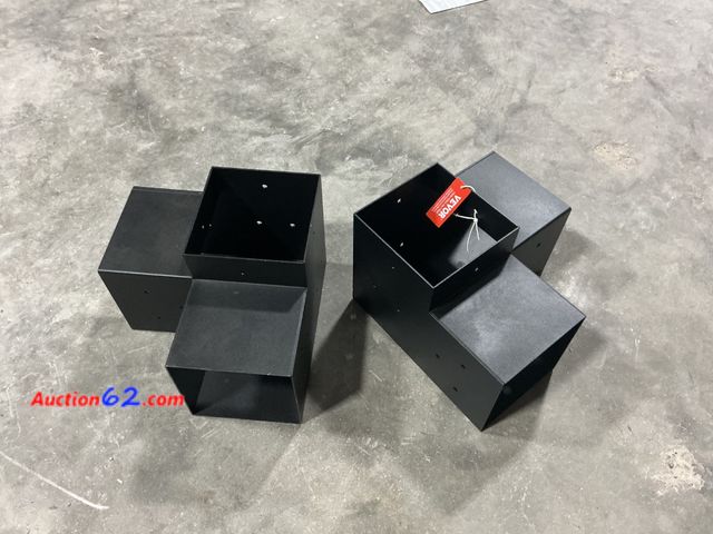 Lot 44-120i - Vevor Black Metal Post Base - Set of 2 Appears New, A basic inspection has been given to this item. Sold AS-IS. Scratched See All Photo's