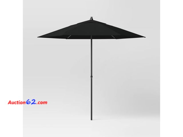 Lot 44-188e - Black Patio Umbrella with Pole See All Photo's Appears New, A basic inspection has been given to this item. Sold AS-IS.