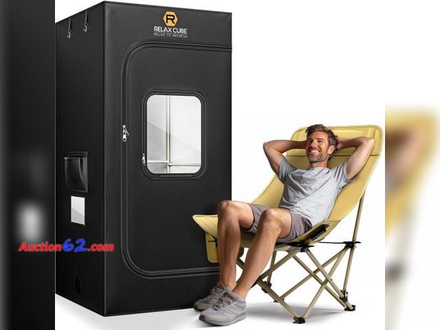 Lot 44-178g - RelaxCube Portable Steam Sauna 1200W 3L, Sauna Tent with Ergonomic High Back Sauna Chair, Full Body Personal Sauna Box for Home Spa Indoor, ...