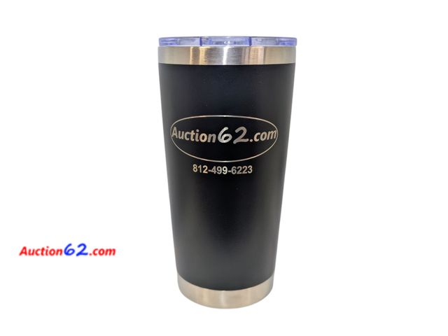 Product 44-7 - Limited Edition Black 20oz Auction62 Insulated Tumbler.  NO BUYERS PREMIUM! Leak Proof Lid, Double Wall Vacuum Insulation, Stainless Steel C...