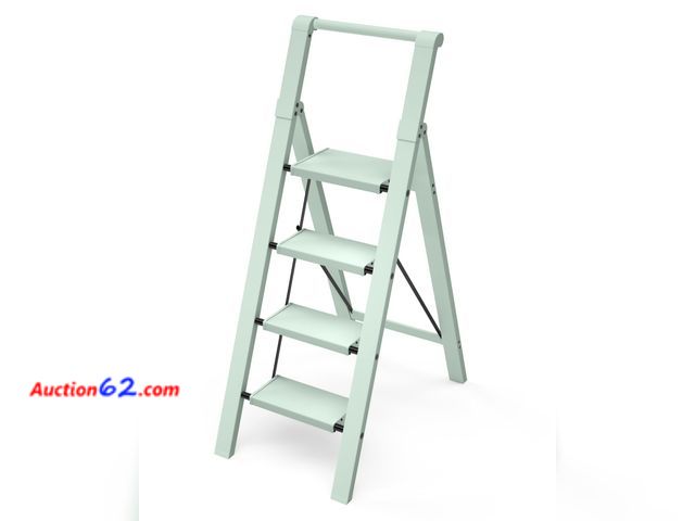 Lot 44-2752w - Taranta 4 Step Ladder, Lightweight Aluminum Step Stool with Convenient Handgrip, Folding Ladder with Anti-Slip Pedals, 330lbs Capacity Stepl...