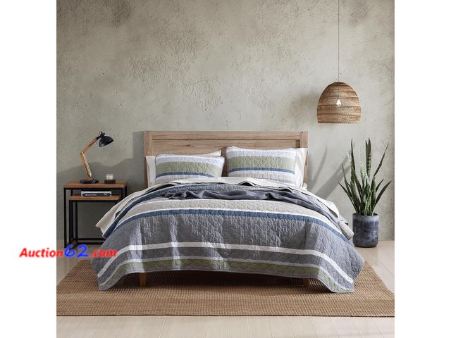 Lot 44-5526t - Eddie Bauer - Full/Queen Quilt Set, Cotton Reversible Bedding Set with Matching Shams, Lightweight Home Decor for All Seasons (Salmon Ladder...