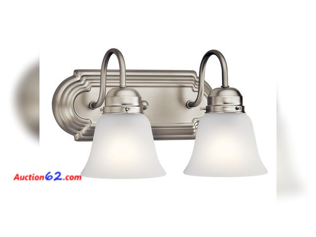 Lot 44-606e - Kichler 2-Light Bathroom Vanity Light, Brushed Nickel See All Photo's Not Tested Appears New, A basic inspection has been given to this item...