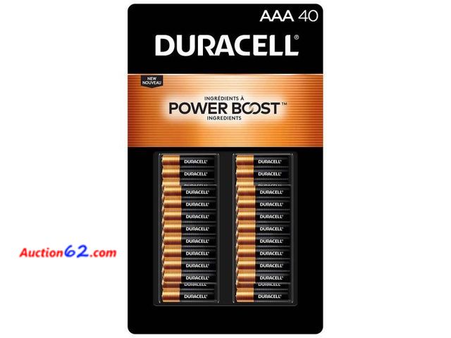 Lot 44-1597b - $30 Retail value- Duracell CopperTop AAA Alkaline Batteries - Long Lasting, All-Purpose Triple A Battery  40 Count - 1. Appears New, A basic...