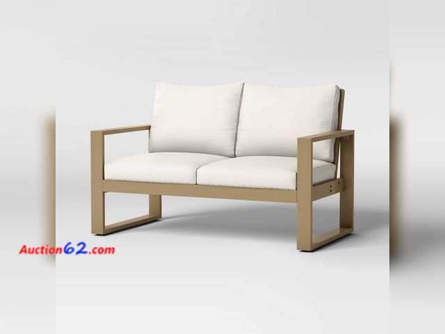 Lot 44-878f - $600 Retail price - Esker Recycled Resin Outdoor Patio Loveseat Brown - Threshold™ Not Tested Appears New, A basic inspection has been given...