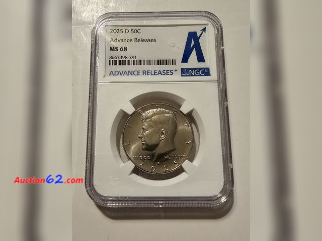 Lot 44-8356w - 2025-D ADVANCE RELEASES KENNEDY HALF DOLLAR GRADED A HIGH MS68 (MINT STATE) BY NGC. MINTED IN DENVER.-NT